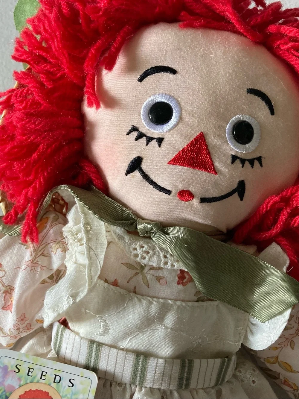 Raggedy Ann Springtime 14” Rag Cloth Doll Red Hair Hat Outfit by Applause